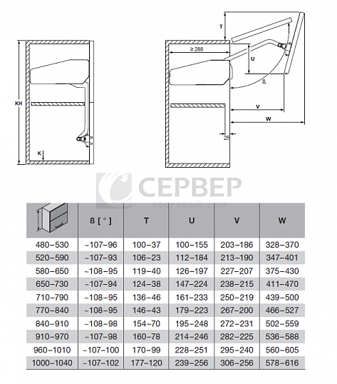 Механизм гармошка Free Fold E4fo для фасадов H580-650 мм./ 6,0-12,2 кг. Art. 372.37.533 (в к-те 2 петли центр-е , загл. серые лев+ прав.), Hafele